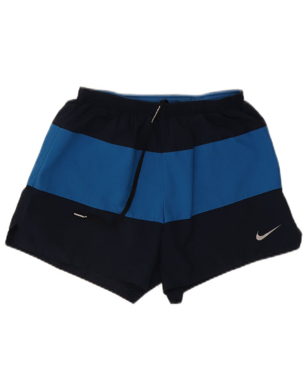 Nike Mens Dri Fit Sport Shorts Medium Navy Blue Colourblock Polyester