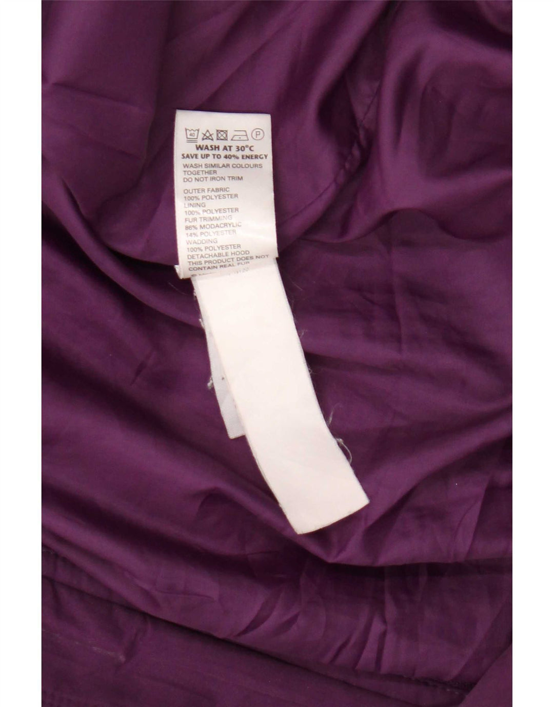 Marks & Spencer Womens Hooded Parka Jacket UK 20 2XL Purple Polyester