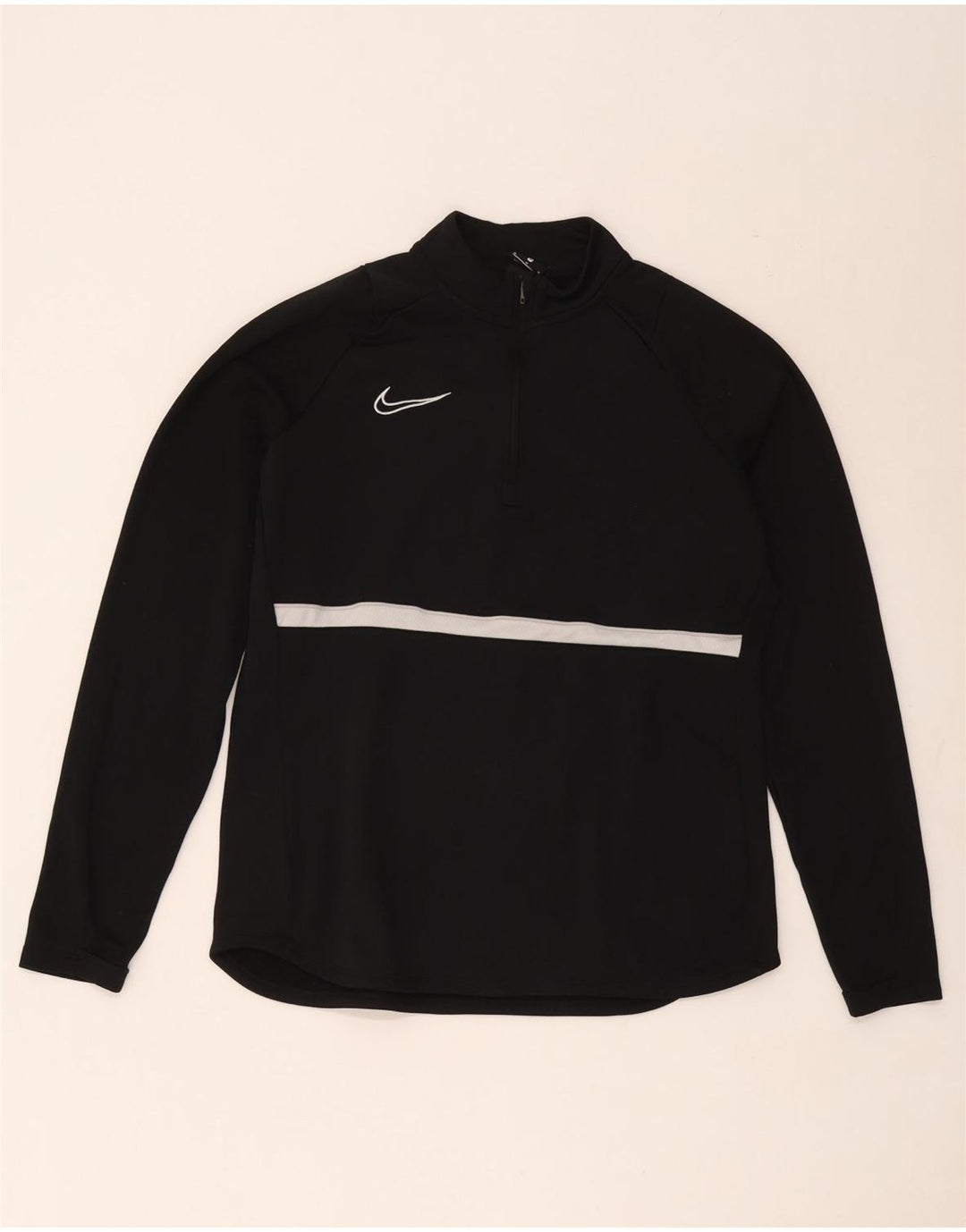 Nike Herre Dri Fit Pullover med lynlås-hals Træningsdragt Top Medium Sort Colourblock