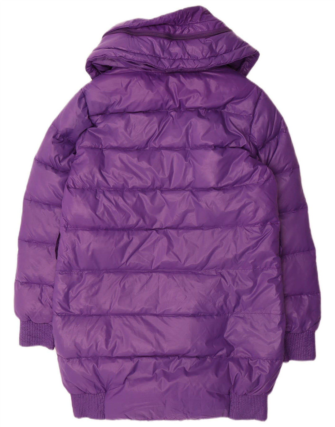 Benetton Womens Hooded Padded Coat UK 10 Small Purple