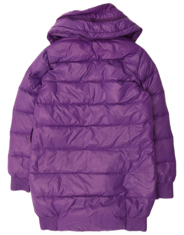 Benetton Womens Hooded Padded Coat UK 10 Small Purple