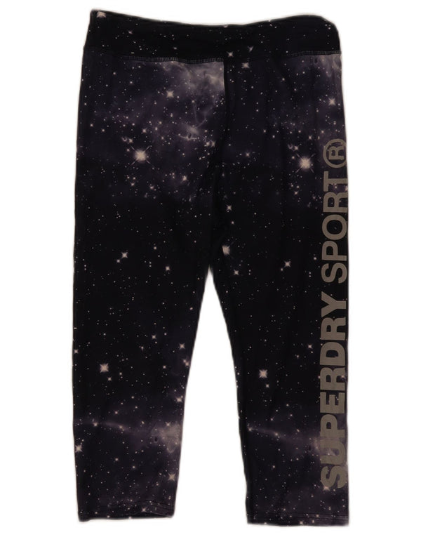 Leggings Capri con grafica da donna Superdry UK 10 Small Black Tie Dye