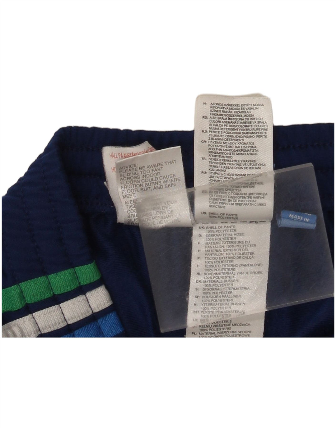 Adidas Boys Tracksuit Trousers Joggers 7-8 Years Blue Polyester