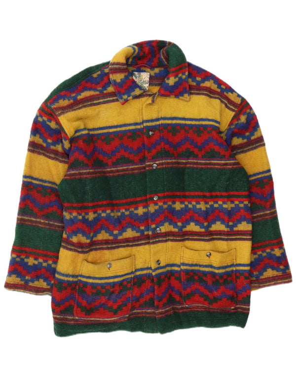 Akah Tex Abrigo cortavientos para hombre UK 39/40 Mediano Multicolor Geométrico