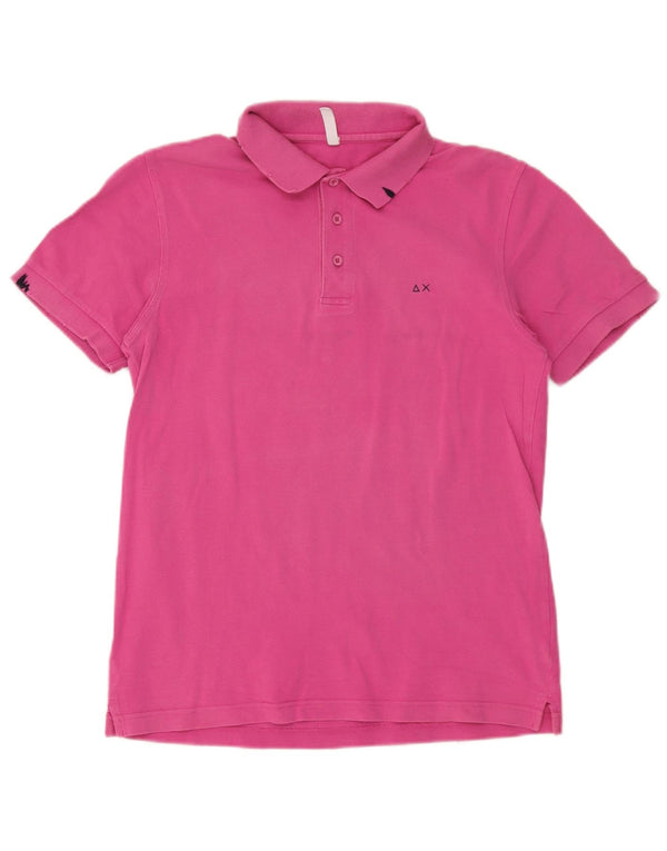 Sun68 Mens Polo Shirt Medium Pink Cotton