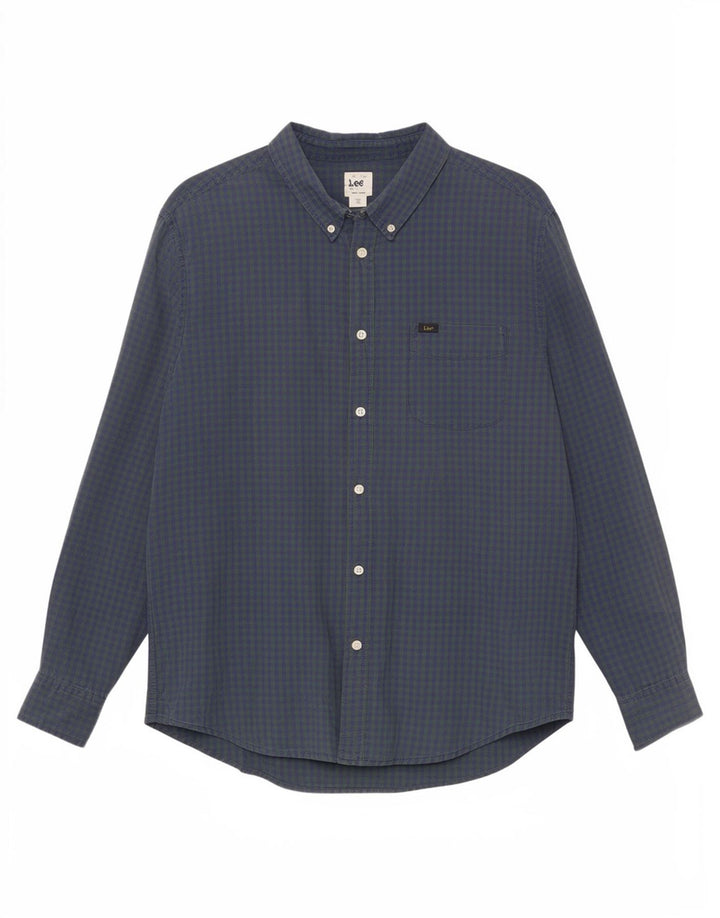 Lee Herren-Hemd, kariert, klassische Passform, XL, grüner Gingham-Karomuster