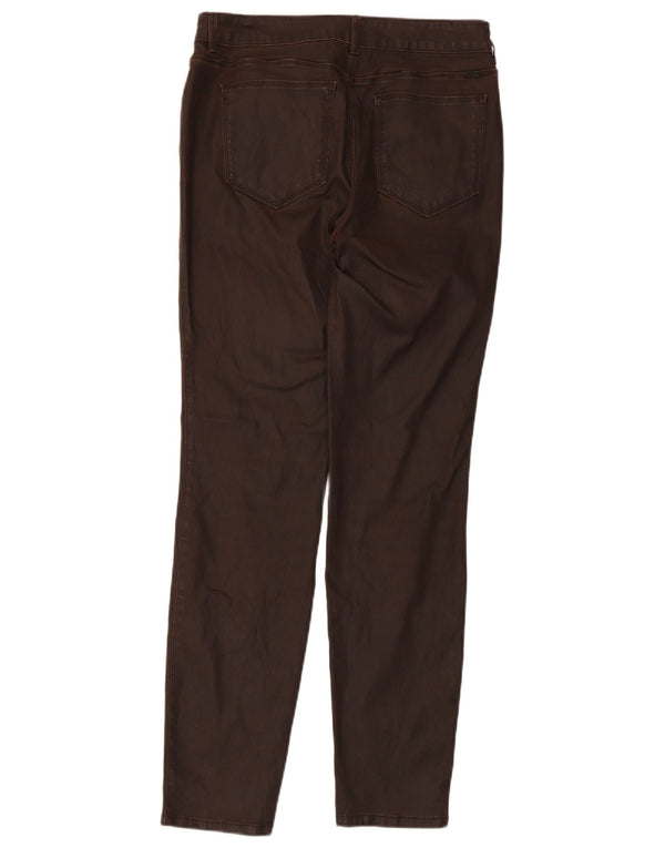 Massimo Dutti Женские вощеные узкие повседневные брюки W30 L30 Коричневые