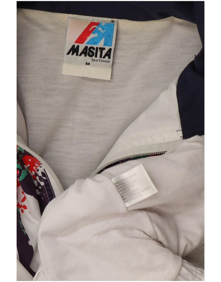 Мужской спортивный костюм Masita, верхняя куртка, средний белый полиэстер с цветными блоками