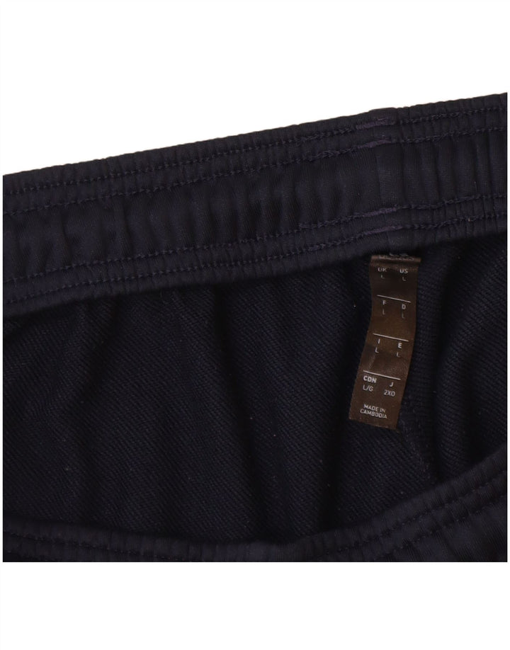 Pantaloni da tuta da uomo Adidas Large in poliestere color block blu navy