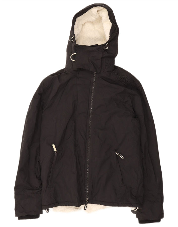 Superdry Mens Windcheater Hooded Windbreaker Jacket UK 38 Medium Black
