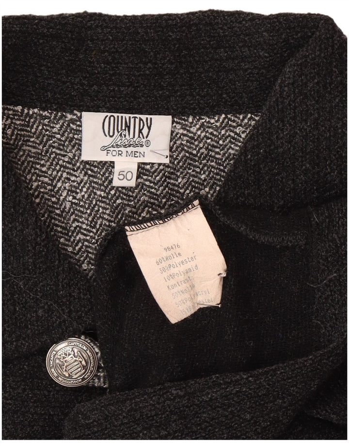 Country Mens Polo Neck Jumper Sweater IT 50 Medium Grey Wool