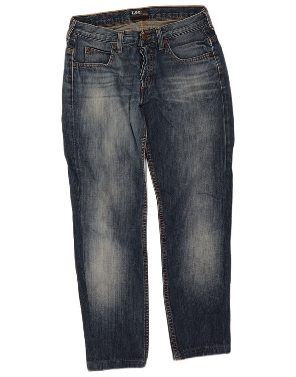 Lee Mens Knox Cropped Jeans W28 L25 Navy Blue Cotton