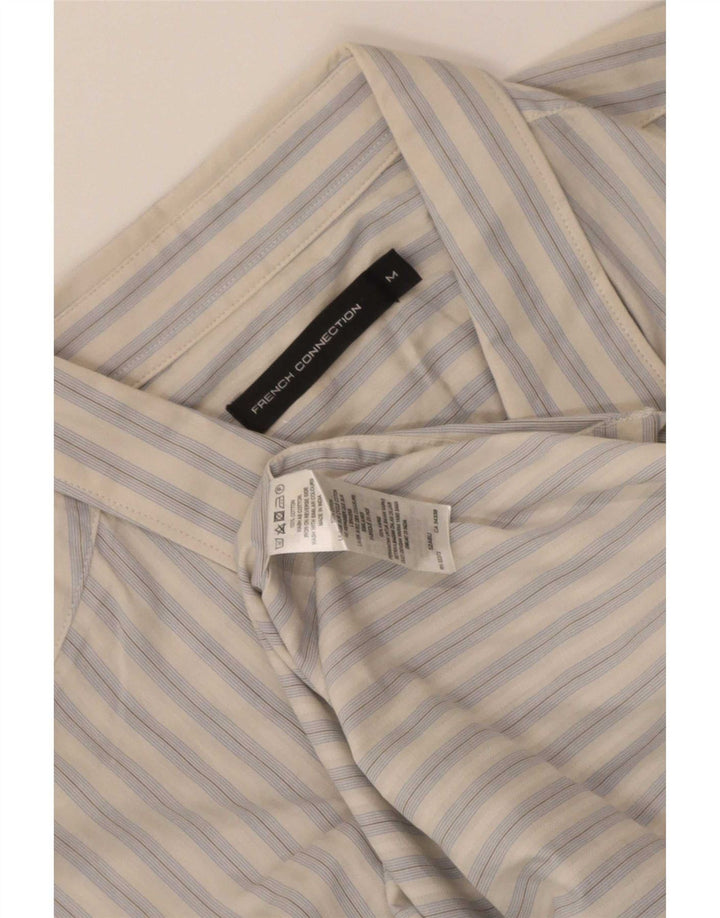 French Connection Mens Shirt Medium White Striped Cotton