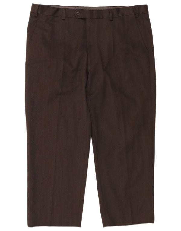 Pantaloni da abito vestibilità regolare Marks & Spencer da uomo W38 L25 poliestere grigio