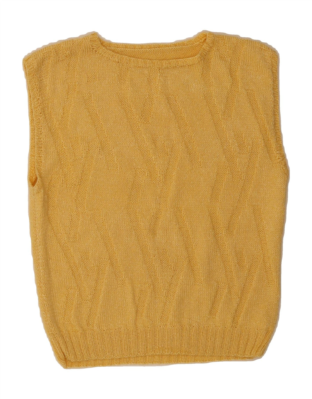 VINTAGE Womens Vest Tank Top UK 14 Medium Yellow Vintage Vintage and Second-Hand Vintage from Messina Hembry 
