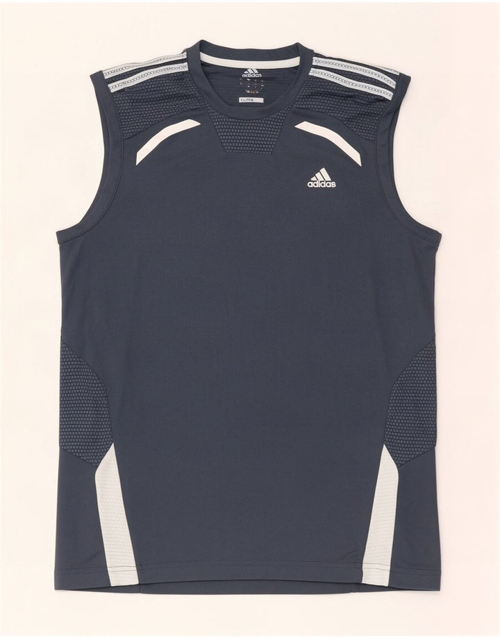 Canottiera Adidas Clima 365 da uomo piccola in poliestere color block grigio