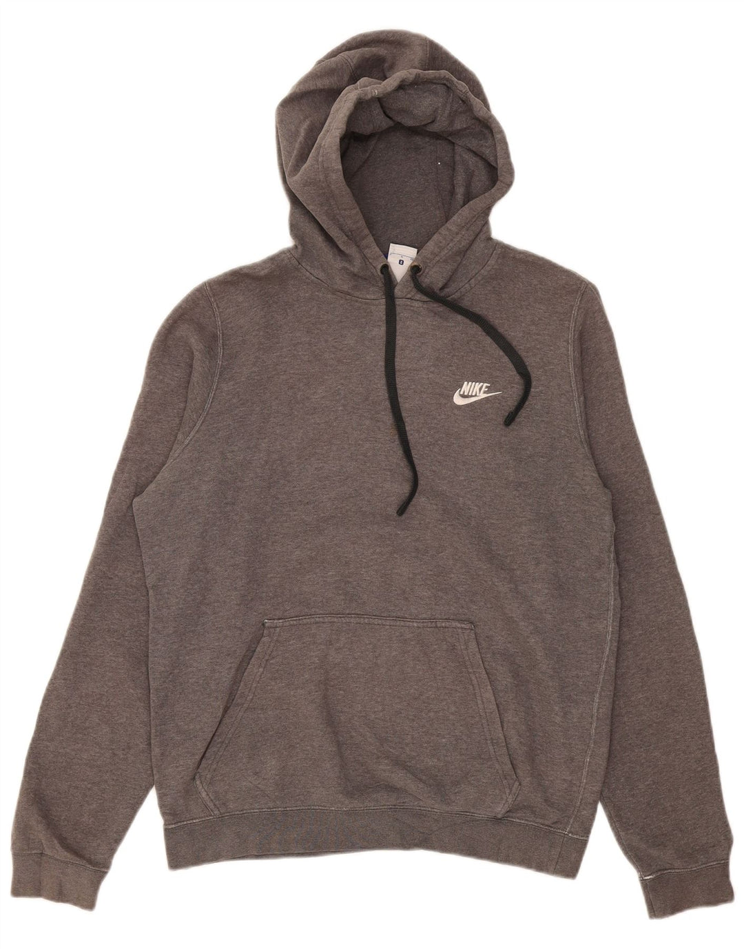 NIKE Mens Hoodie Jumper Small Grey Cotton