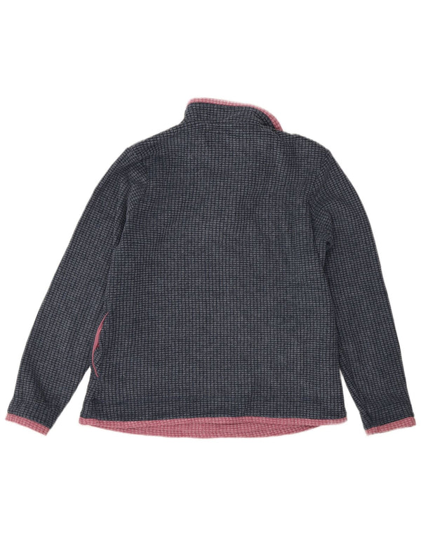 White Stuff Pull polaire à col zippé pour femme UK 14 Large Bleu marine Colourblock