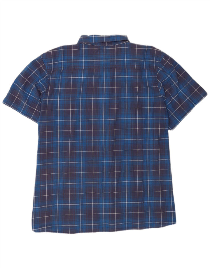 Weird Fish Mens Short Sleeve Shirt 5XL Blue Check Cotton