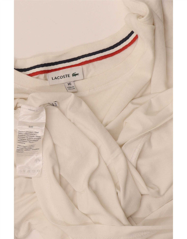 Maglia Lacoste Bambino Manica Lunga 15-16 Anni Cotone Bianco