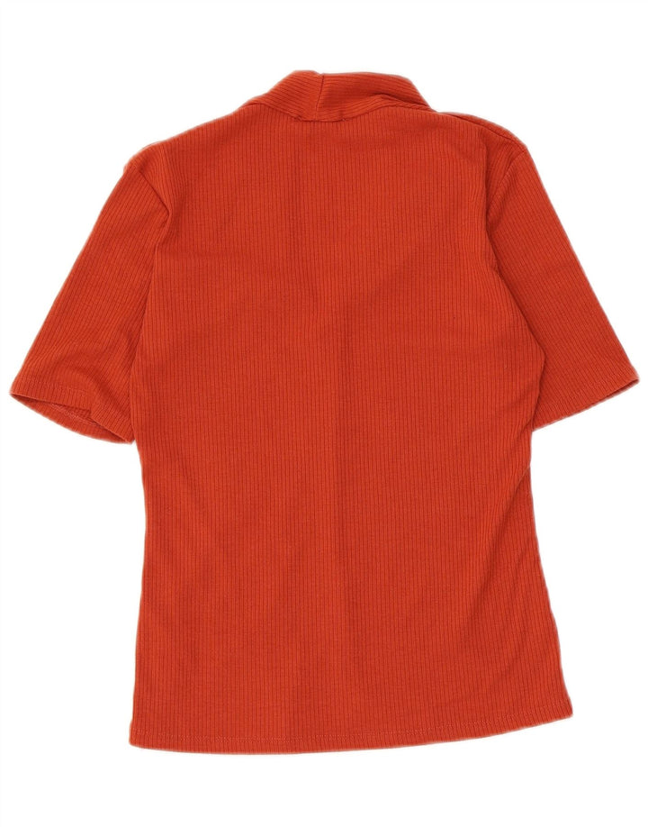 Zara Dame Bluse Top UK 8 Small Orange