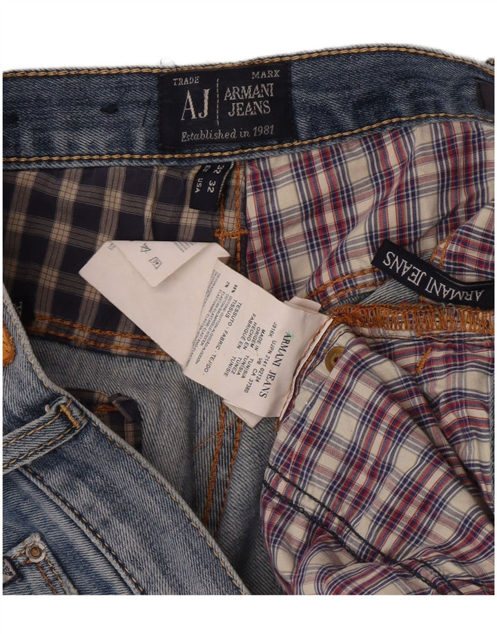 Armani Mens Straight Jeans W32 L28 Blue Cotton