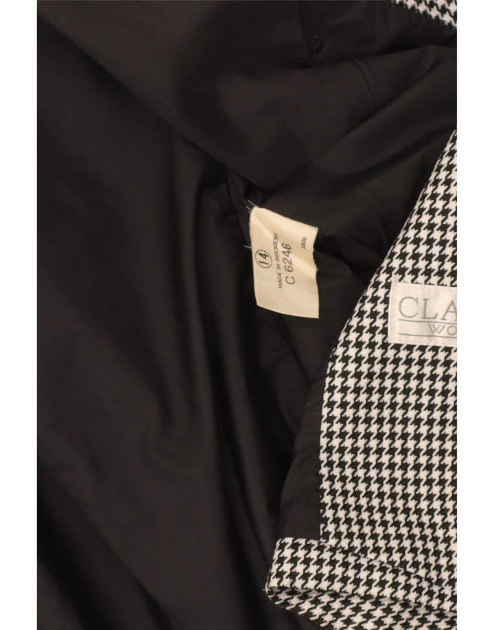 Giacca blazer doppiopetto da donna CLASSIC UK 14 grande pied de poule nero