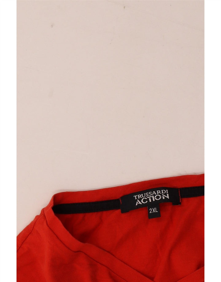 Trussardi Mens Graphic T-Shirt Top 2XL Red