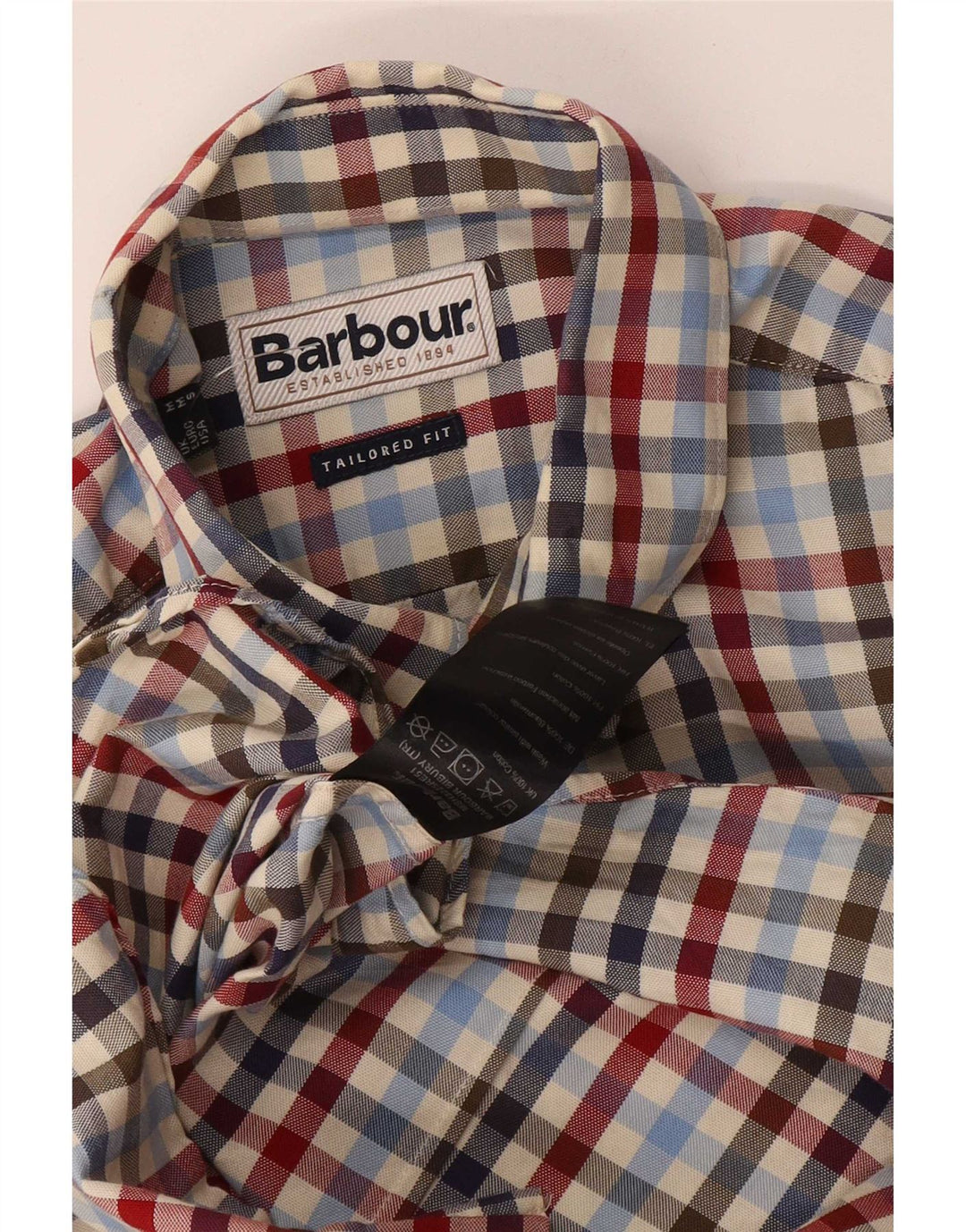 Barbour Mens Tailored Fit Shirt Medium Multicoloured Gingham Cotton