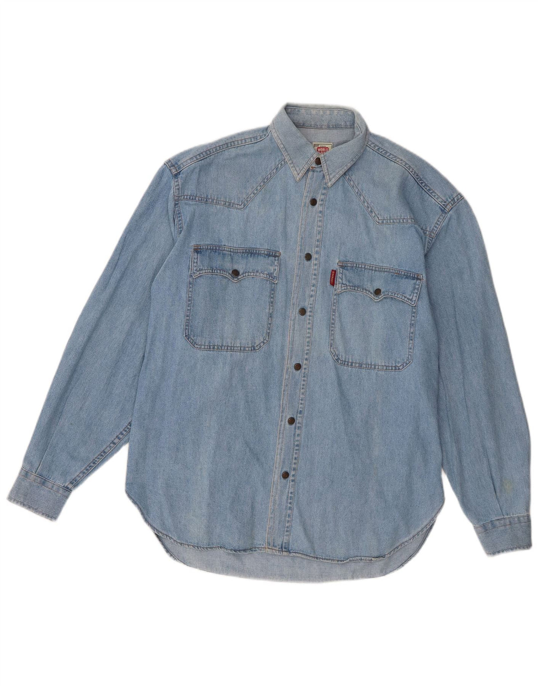 Camicia in denim da uomo Cassuci piccola in cotone blu