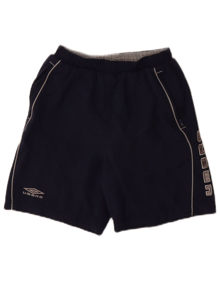Umbro Boys Graphic Sport Shorts 9-10 Years Medium Navy Blue Polyester