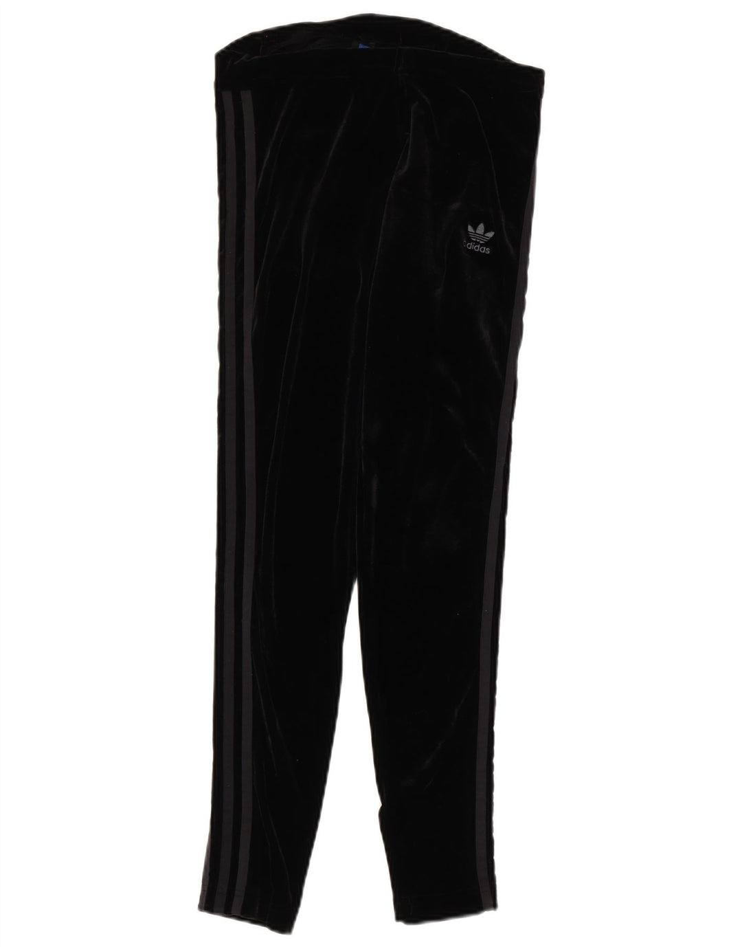 Adidas Womens Velour Leggings UK 12 Medium Black Polyester