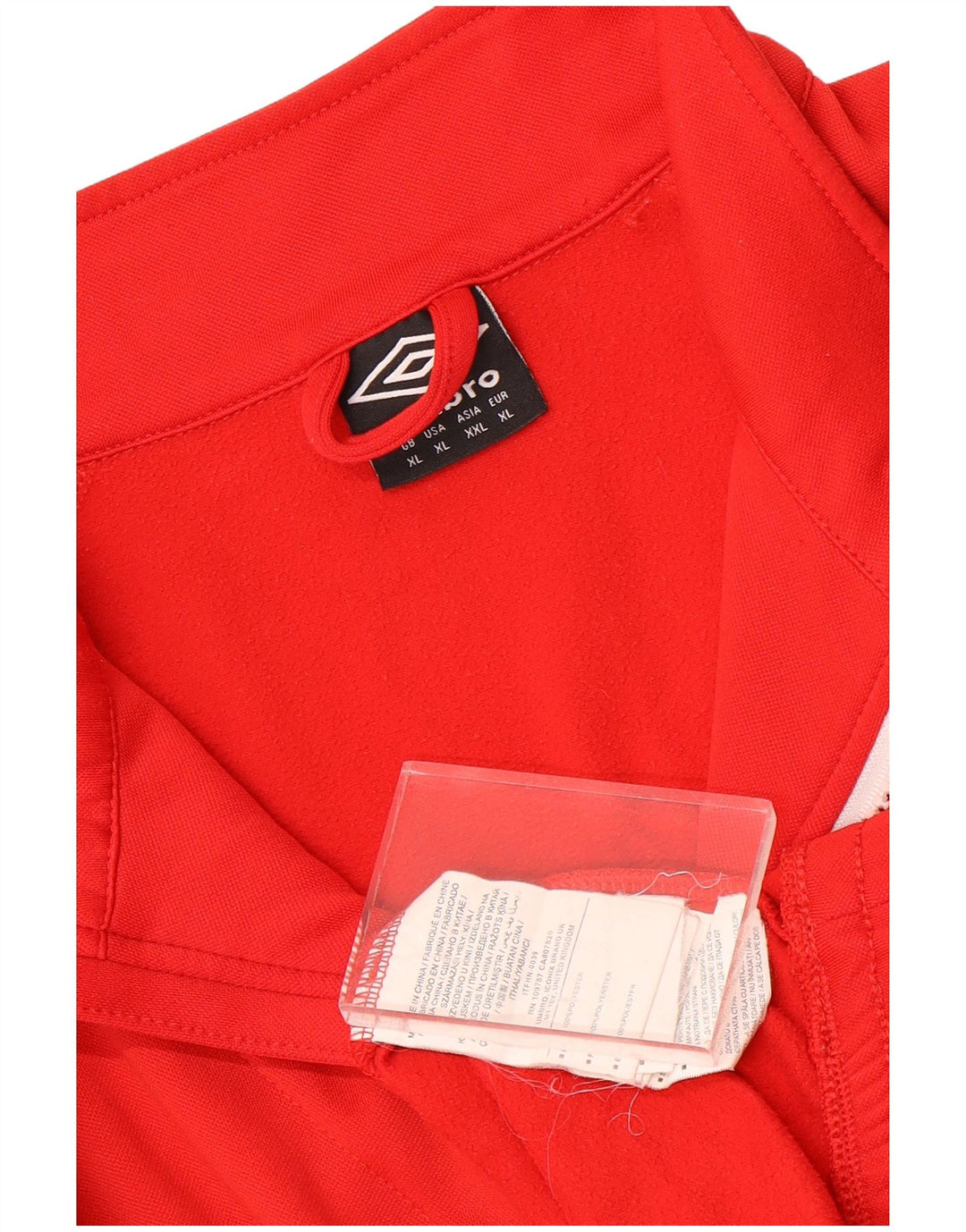 Umbro Mens Zip Neck Sweatshirt Jumper XL Red Polyester