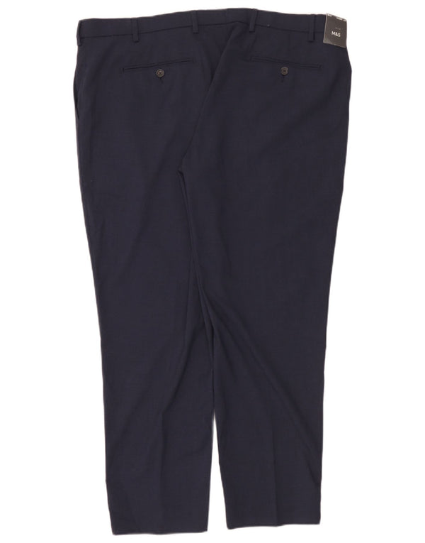 Marks & Spencer Mens Chino Trousers W42 L29 Navy Blue Polyester