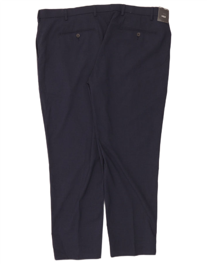 Marks & Spencer Mens Chino Trousers W42 L29 Navy Blue Polyester