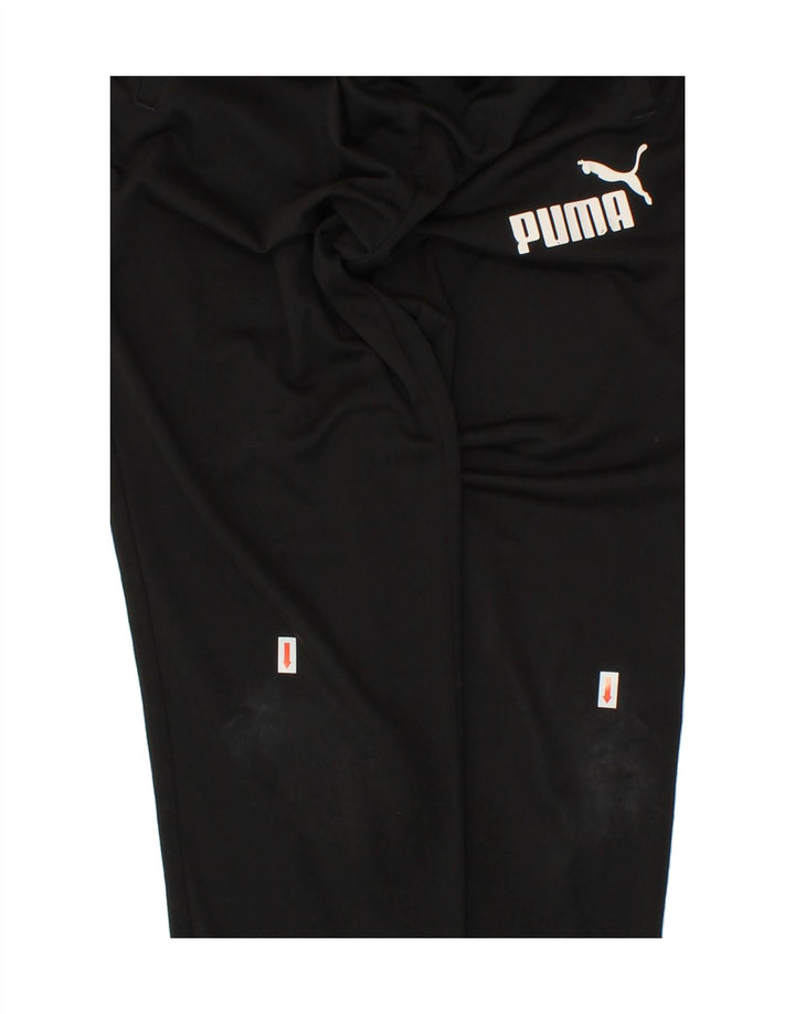 PUMA Boys Graphic Tracksuit Trousers 13-14 Years Black Polyester Vintage Puma and Second-Hand Puma from Messina Hembry 