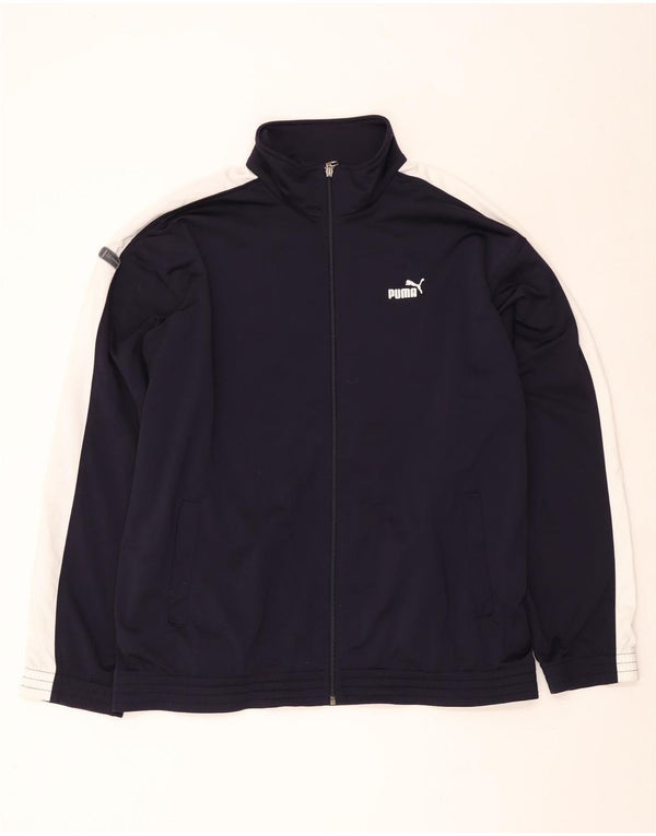 Puma Chaqueta deportiva de corte regular para hombre, talla 2XL, color azul marino