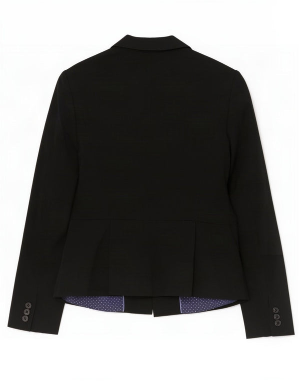 Chaqueta tipo blazer de 2 botones para mujer Jigsaw UK 10 Small Poliéster negro