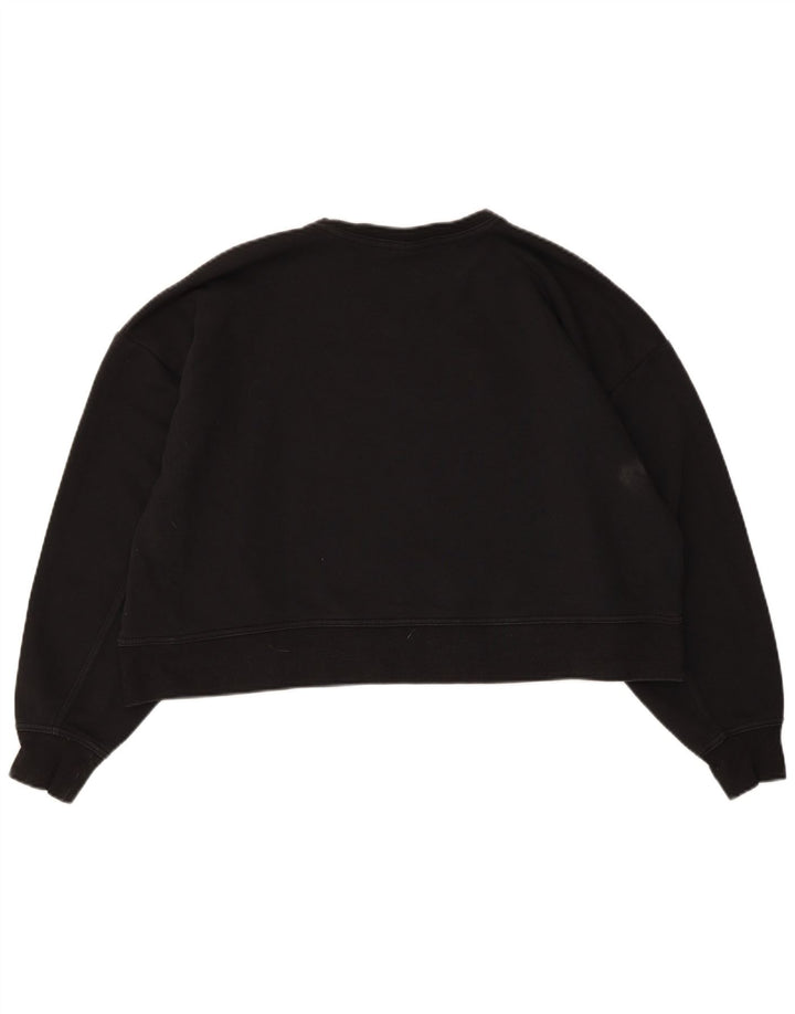 Nike Womens Dri Fit Graphic Oversized Sweatshirt Jumper UK 14 Medium Black