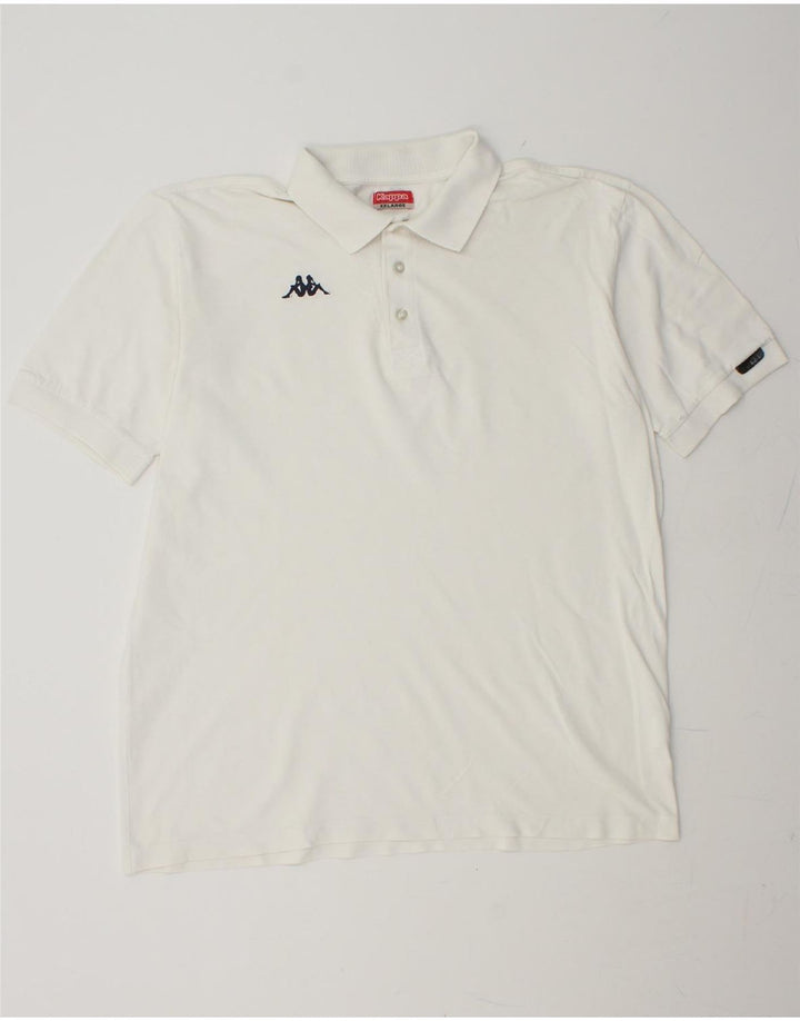 KAPPA Mens Polo Shirt 2XL White Cotton Vintage Kappa and Second-Hand Kappa from Messina Hembry 