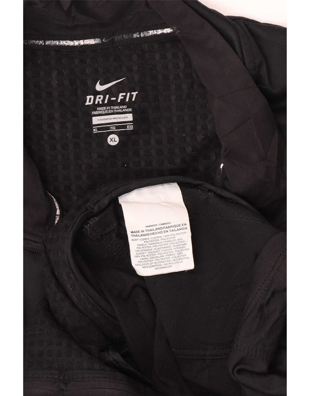 Nike Womens Dri Fit Tracksuit Top Jacket UK 18 XL Black Polyester