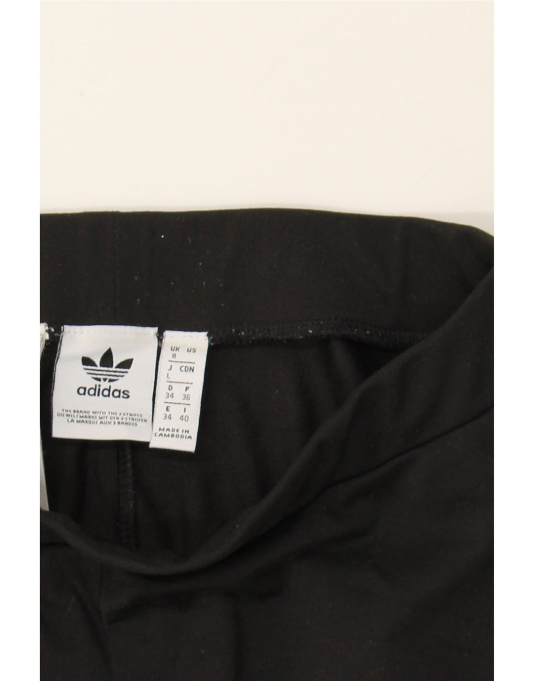 ADIDAS Womens Graphic Leggings UK 8 Small Black Polyester Vintage Adidas and Second-Hand Adidas from Messina Hembry 