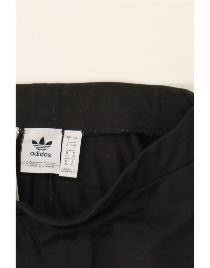 ADIDAS Womens Graphic Leggings UK 8 Small Black Polyester Vintage Adidas and Second-Hand Adidas from Messina Hembry 
