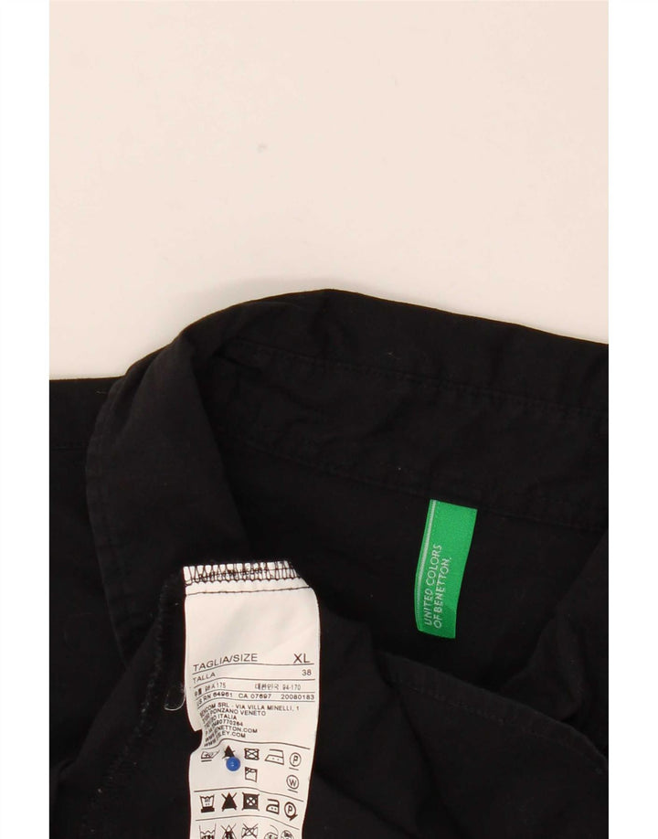 Benetton Womens Pullover Shirt UK 18 XL Schwarz Baumwolle