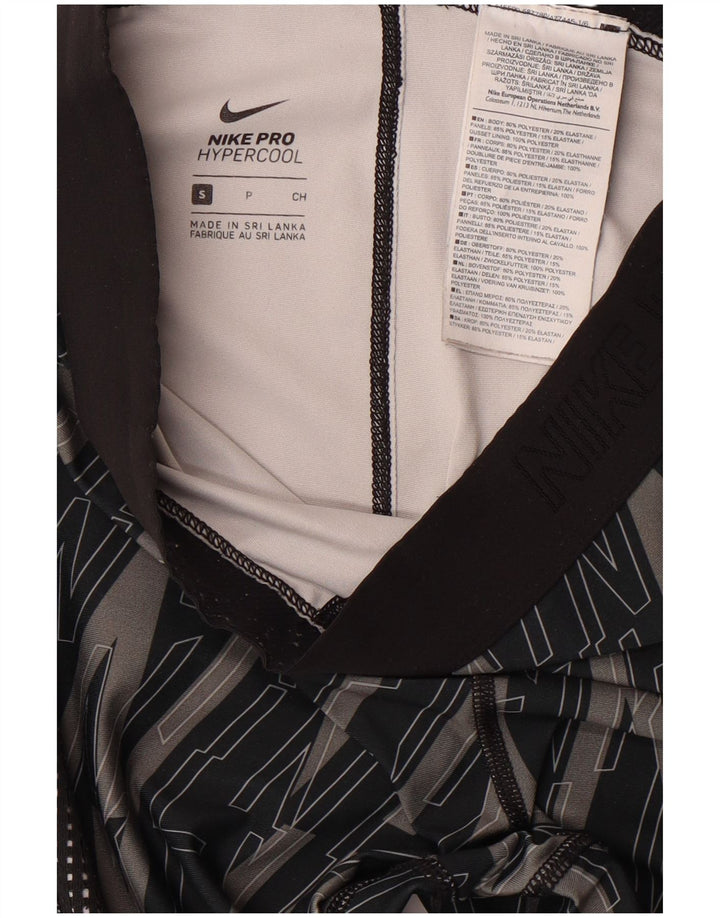 NIKE Womens Graphic Leggings UK 10 Small  Black Polyester