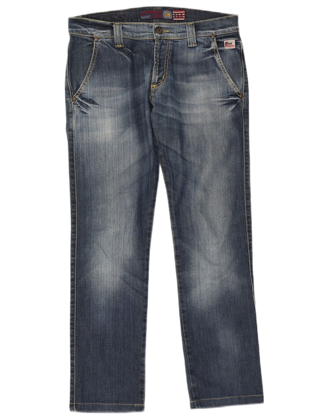Roy Rogers Mens Straight Jeans W32 L28 Blue Cotton