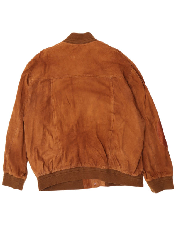 Vintage herre ruskind bomberjakke IT 62 5XL beige læder