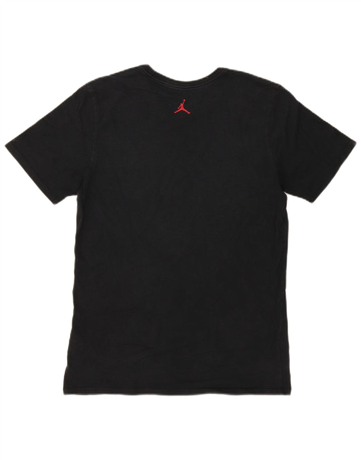 JORDAN Mens Graphic T-Shirt Top Medium Black Cotton