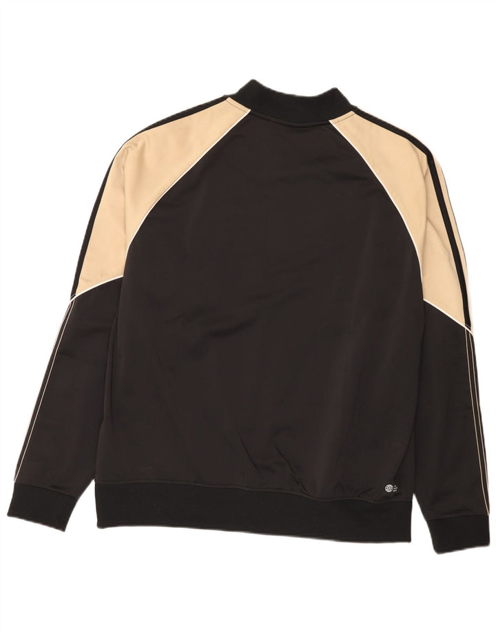 Giacca da ginnastica da uomo Adidas, giacca media, colore nero, in poliestere color block