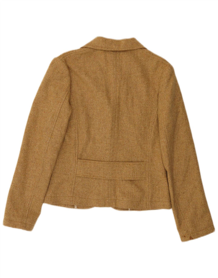 FLANNEL BAY Womens 3 Button Blazer Jacket IT 44 Medium Beige Herringbone